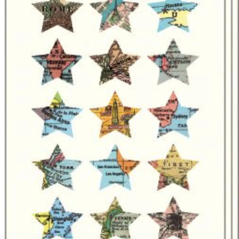 Vintage Maps - Cavallini & Co. Vintage Stickers NEW IN BOX